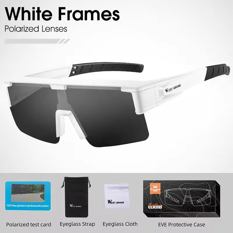 WEST BIKING Large-Frame Cycling Sunglasses – Photochromic, Polarized & Lightweight for Outdoor Sports