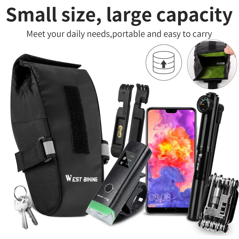 WEST BIKING Bicycle Tail Bags – Waterproof Rear Seat Storage for MTB & Road Bikes