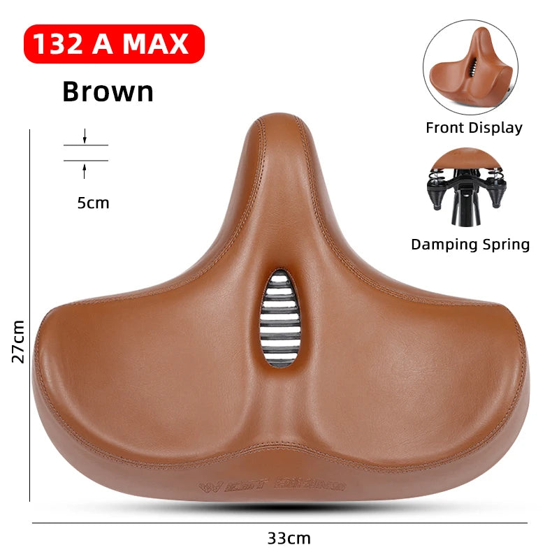 WEST BIKING Extra Wide MTB Bicycle Saddle – Shock-Absorbing, Comfortable & Breathable for Long Rides