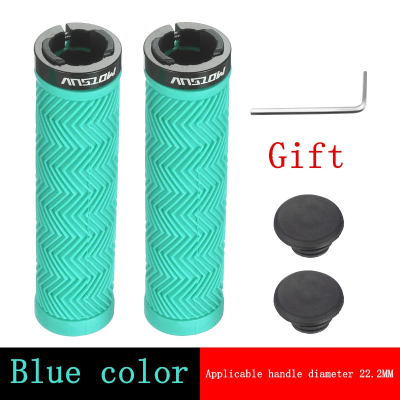 MOTSUV Bicycle Grips – Non-Slip, Shockproof MTB Handlebar Grips with Lock Ring