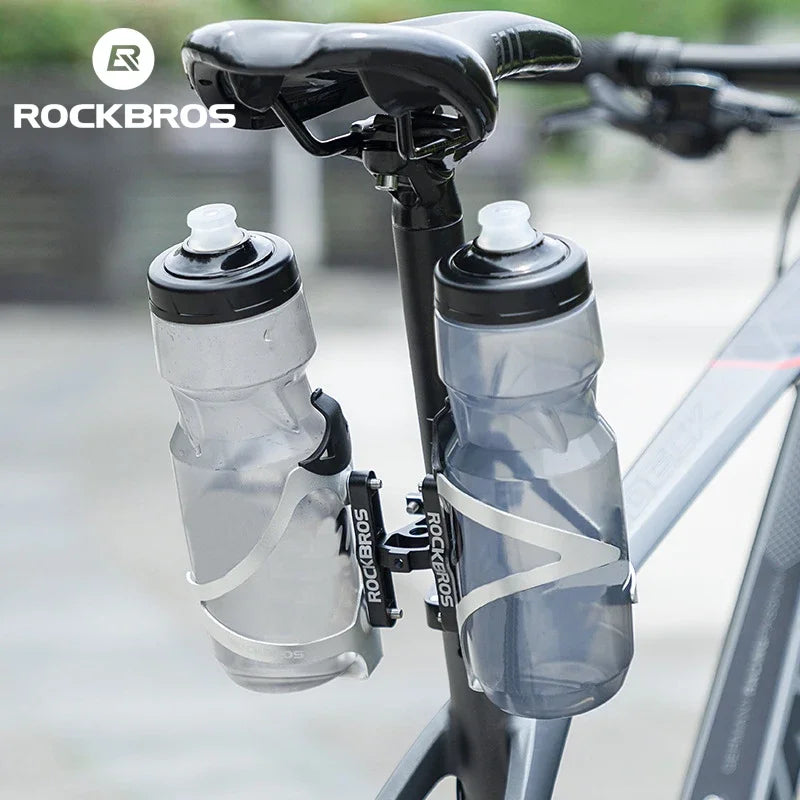 ROCKBROS Aluminum Alloy Bottle Holder Adapter – Single & Double Mount for MTB & Road Bikes