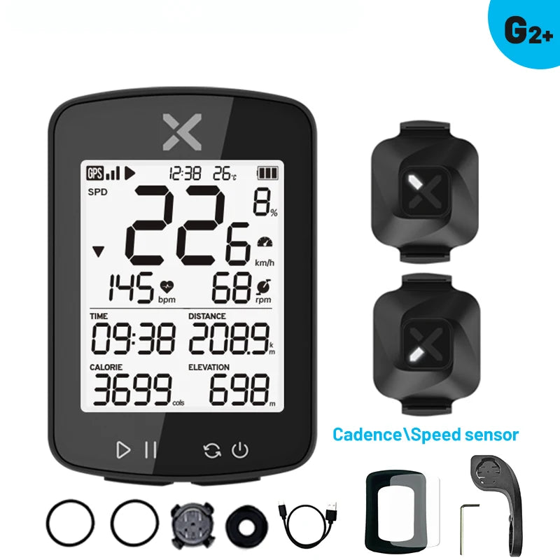 XOSS G2/G2 Plus Cycling Computer – Wireless GPS Speedometer with ANT+ Connectivity & IPX7 Waterproof Rating