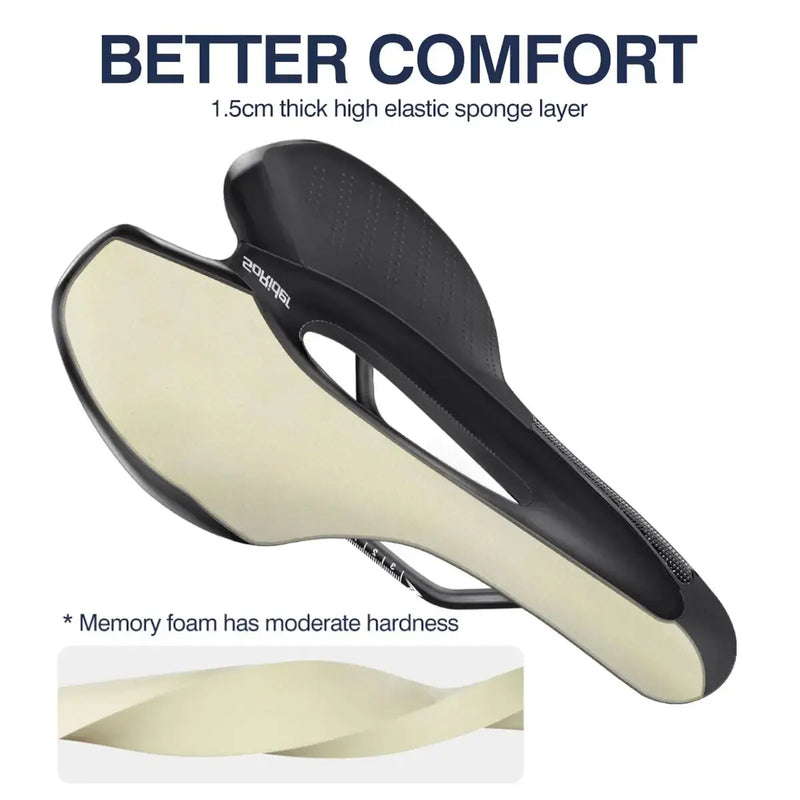 CYCLAMI Road & MTB Bike Saddle – Breathable, Soft Cushion with USB-Charging Warning Taillight