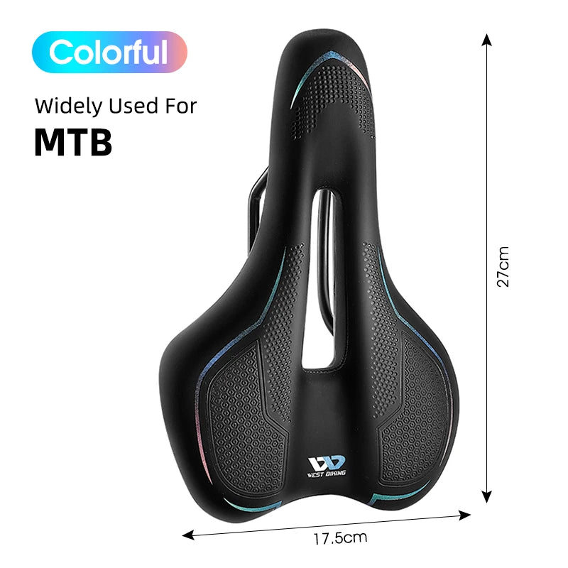 WEST BIKING MTB & Road Bike Saddle – Hollow, Breathable & Soft Shock-Absorbing Design