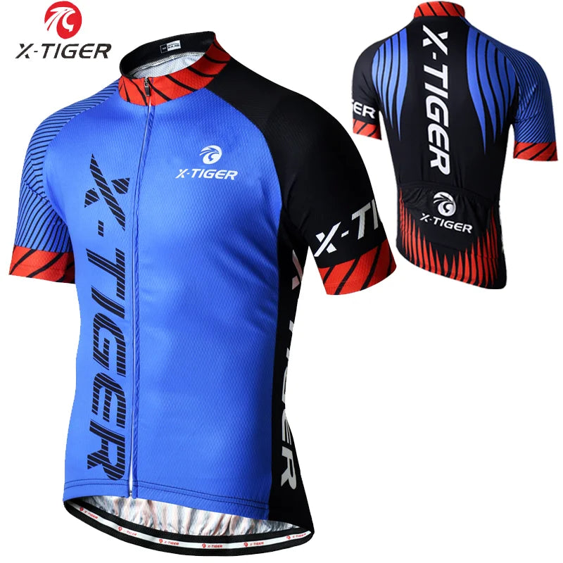 X-TIGER Men's Cycling Jersey – Quick-Dry & Breathable MTB Bicycle Clothing