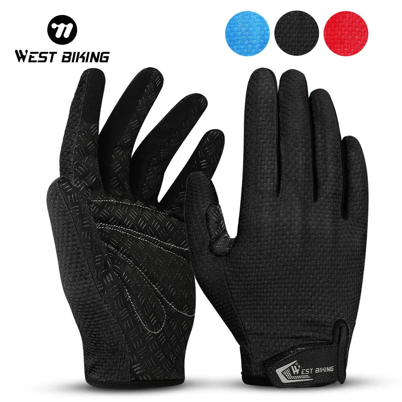 WEST BIKING Anti-Slip Cycling Gloves – Breathable, Touchscreen-Compatible Sports Gloves for MTB & Road Cycling