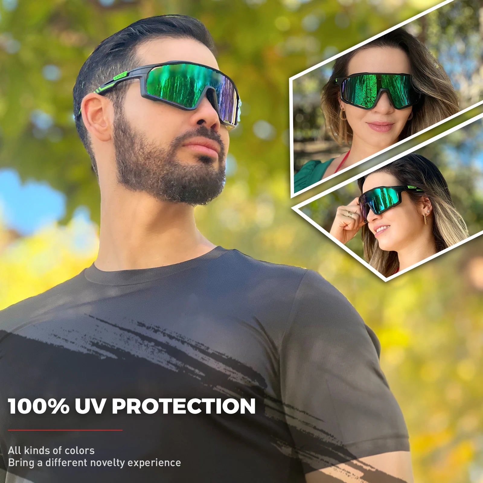 Kapvoe UV400 Cycling Sunglasses – Lightweight & Protective