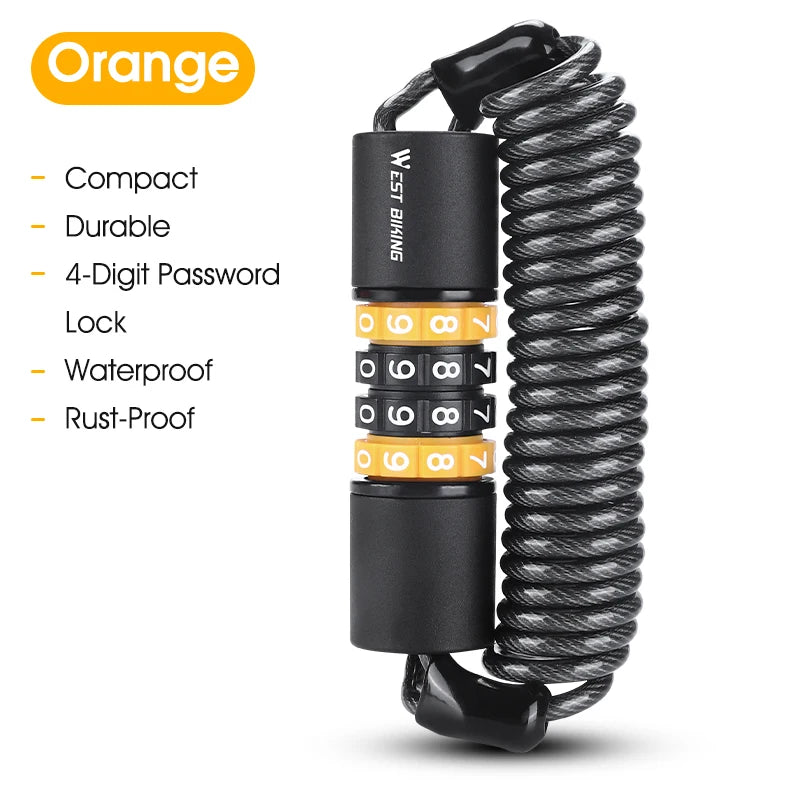 WEST BIKING Portable Folding Bike Lock – Durable Anti-Theft Steel Lock for Bicycles & Motorcycles