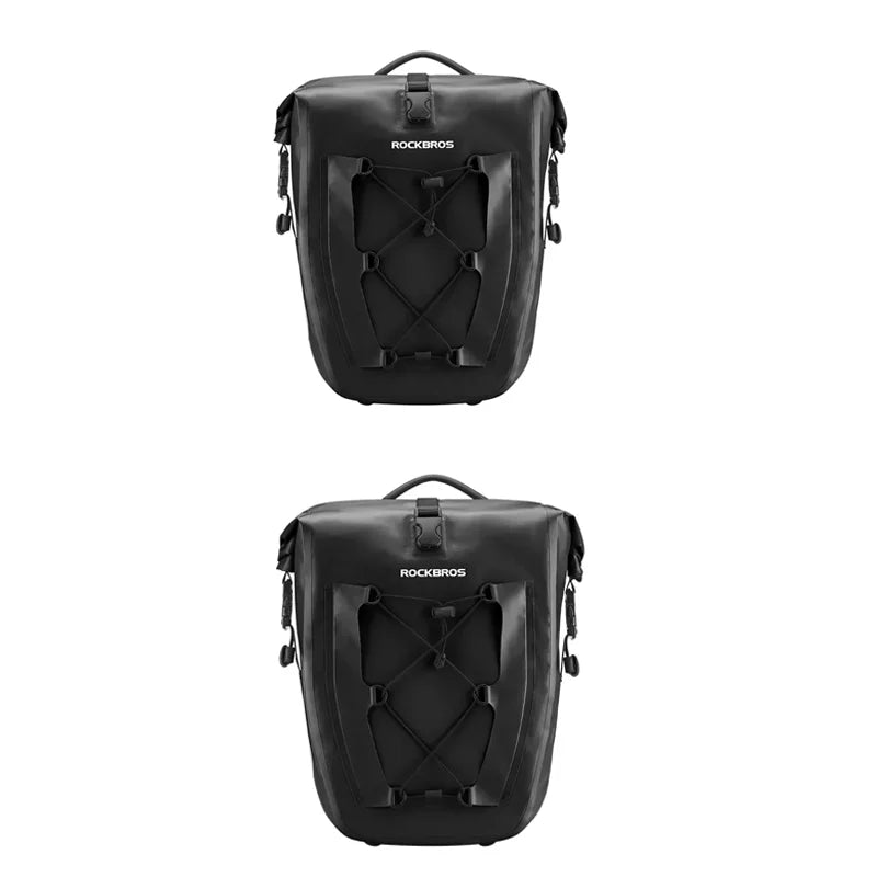 ROCKBROS Waterproof 25L Bike Rack Bag – Twin Pack Double-Sided Cycling Storage for Long-Distance Travel