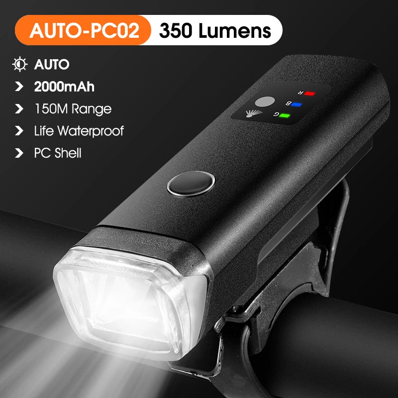 WEST BIKING USB Rechargeable Bicycle Front Light – High-Brightness LED Headlight for MTB & Road Cycling