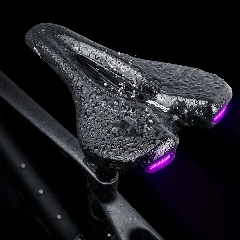 CYCLAMI Road & MTB Bike Saddle – Breathable, Soft Cushion with USB-Charging Warning Taillight