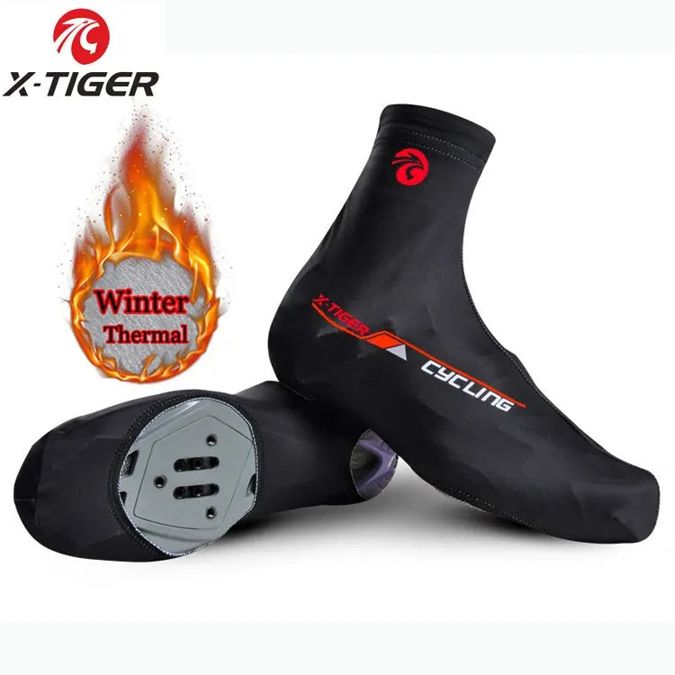 X-TIGER Winter Cycling Shoe Covers – Thermal Fleece, Windproof & Waterproof