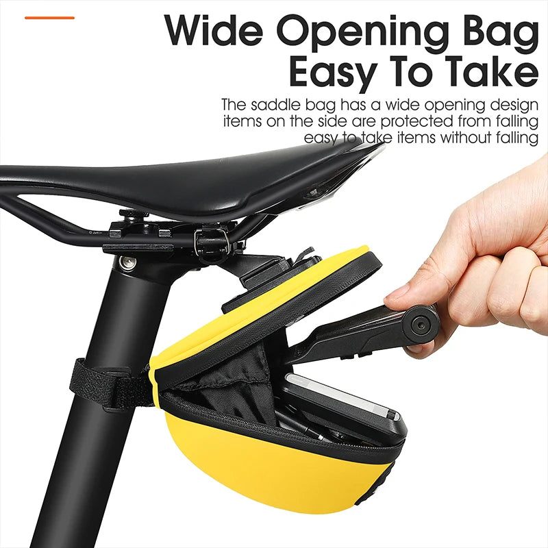 WEST BIKING Waterproof Bicycle Saddle Bag – Mini Shockproof Seat Tail Bag with Reflective Safety Design