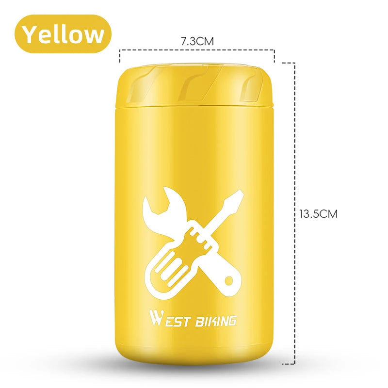 WEST BIKING Bicycle Tool Storage Capsule – Waterproof & Portable Repair Kit Container for MTB & Road Bikes