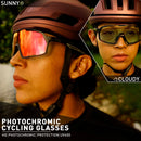 Kapvoe Photochromic Cycling Sunglasses – UV400 Protection, Lightweight Sports Goggles for MTB & Road Biking