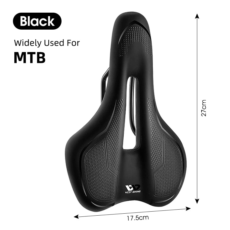 WEST BIKING MTB & Road Bike Saddle – Hollow, Breathable & Soft Shock-Absorbing Design