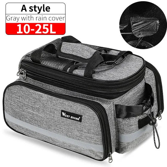 WEST BIKING Waterproof Bicycle Saddle Bags – Expandable 3-in-1 Rear Trunk Bags for Travel & Commuting