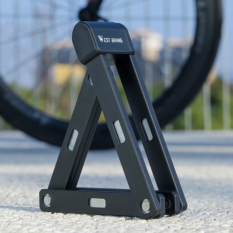 WEST BIKING Portable Folding Bike Lock – Durable Anti-Theft Steel Lock for Bicycles & Motorcycles