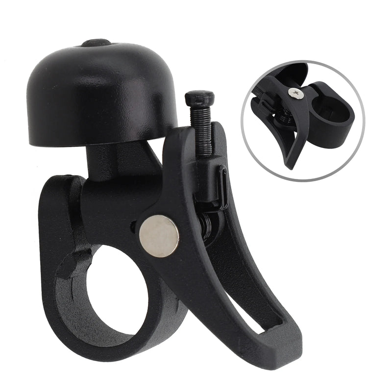 MEROCA Black Stainless Steel Electric Scooter Bell – Lightweight, Loud Alarm for Xiaomi 1S/PRO & M365