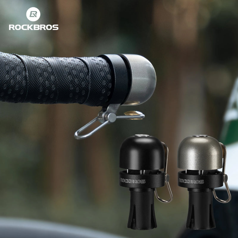 ROCKBROS Aluminum Alloy Handlebar Plug Bell – 80dB Loud Ring Alarm for MTB & Road Bikes