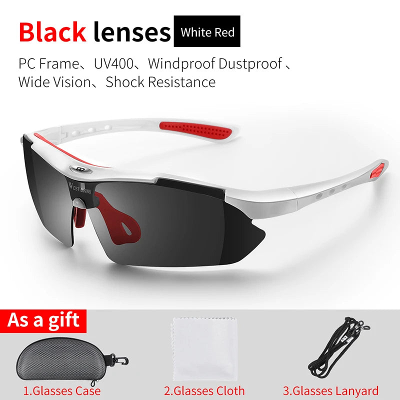 WEST BIKING Outdoor Cycling Sunglasses – UV400 Protection, Lightweight Sports Goggles for MTB & Road Cycling