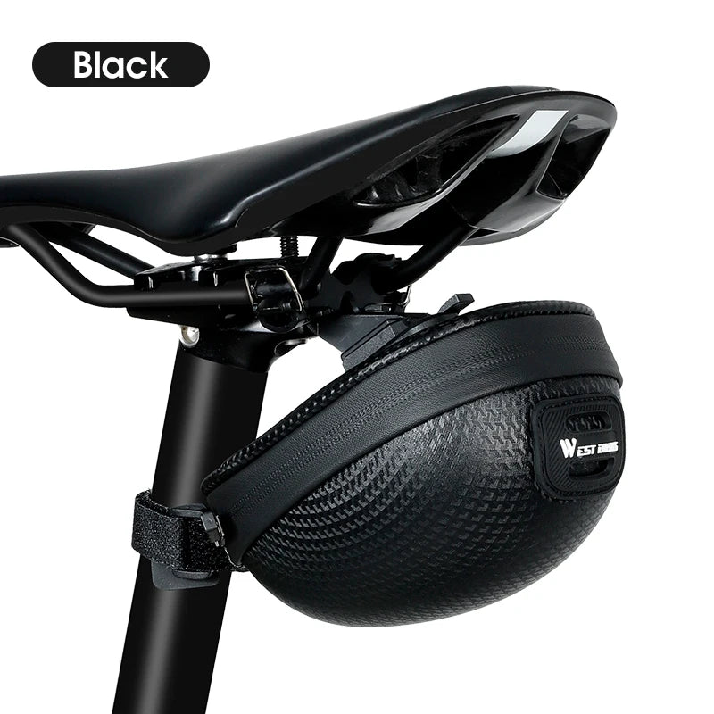 WEST BIKING Waterproof Bicycle Saddle Bag – Mini Shockproof Seat Tail Bag with Reflective Safety Design