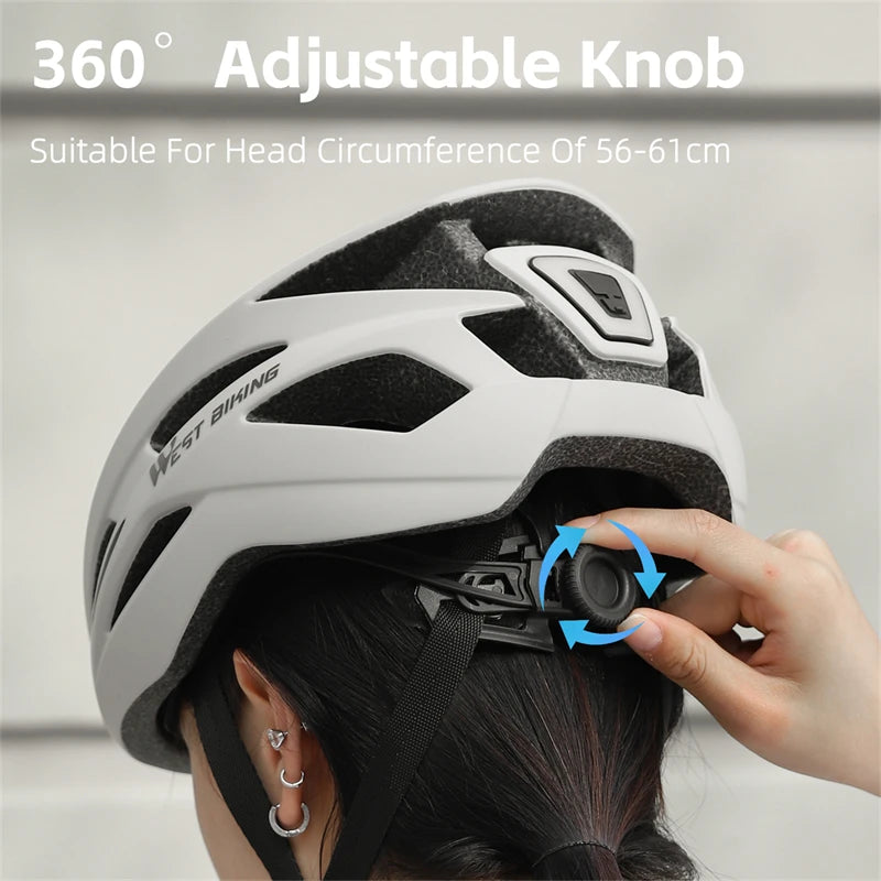 WEST BIKING MTB & Road Bike Helmet – LED Taillight, Photochromic Magnetic Goggles & Breathable Ventilation