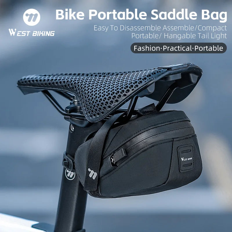 WEST BIKING 0.8L Lightweight Bike Saddle Bag – Durable, Portable Cycling Tool Bag