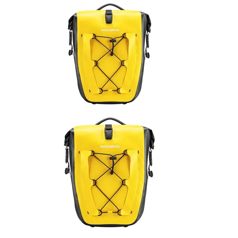 ROCKBROS Waterproof 25L Bike Rack Bag – Twin Pack Double-Sided Cycling Storage for Long-Distance Travel
