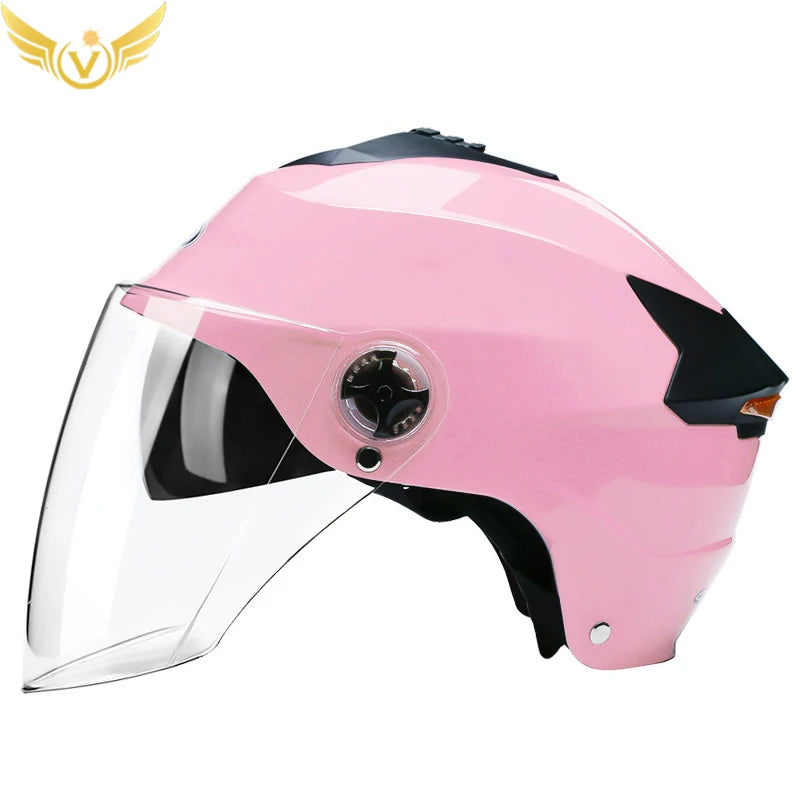 Rechargeable LED Motorcycle & Scooter Helmet – Double Visor, Adjustable Fit & Impact-Resistant for Safe Riding