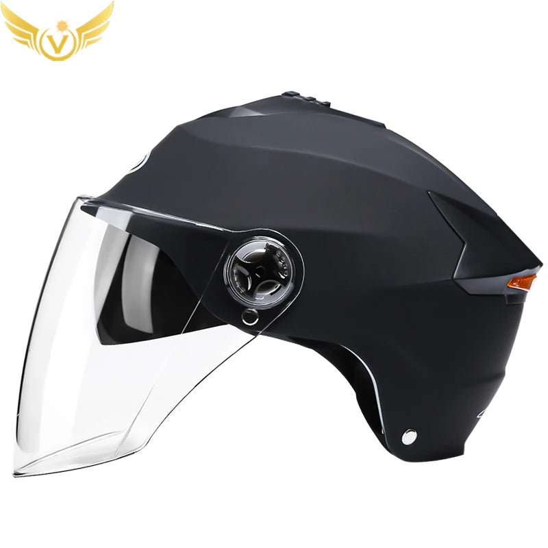 Rechargeable LED Motorcycle & Scooter Helmet – Double Visor, Adjustable Fit & Impact-Resistant for Safe Riding