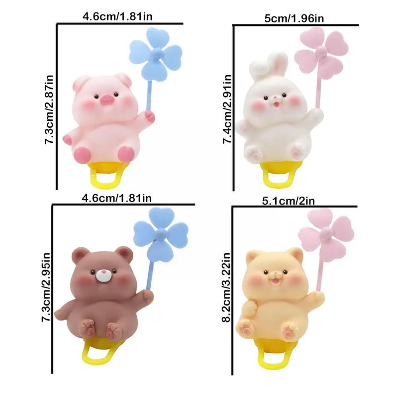 Wind-Broken Rubber Bicycle Ornament – Cute Animal Propeller Decoration for Bikes & Electric Scooters
