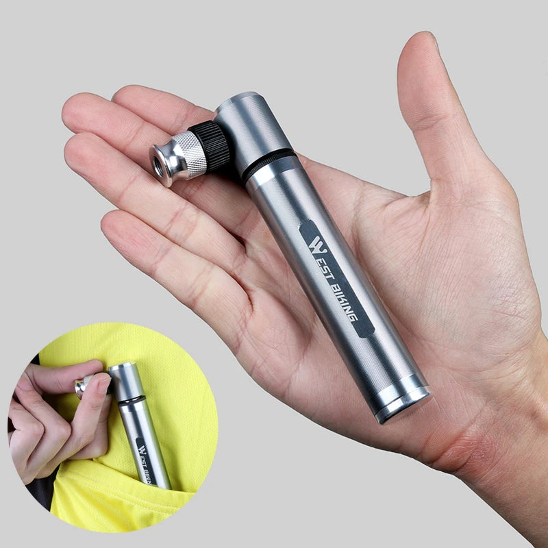 WEST BIKING Mini Hand Pump – Ultralight, High-Pressure & Universal for MTB & Road Bikes