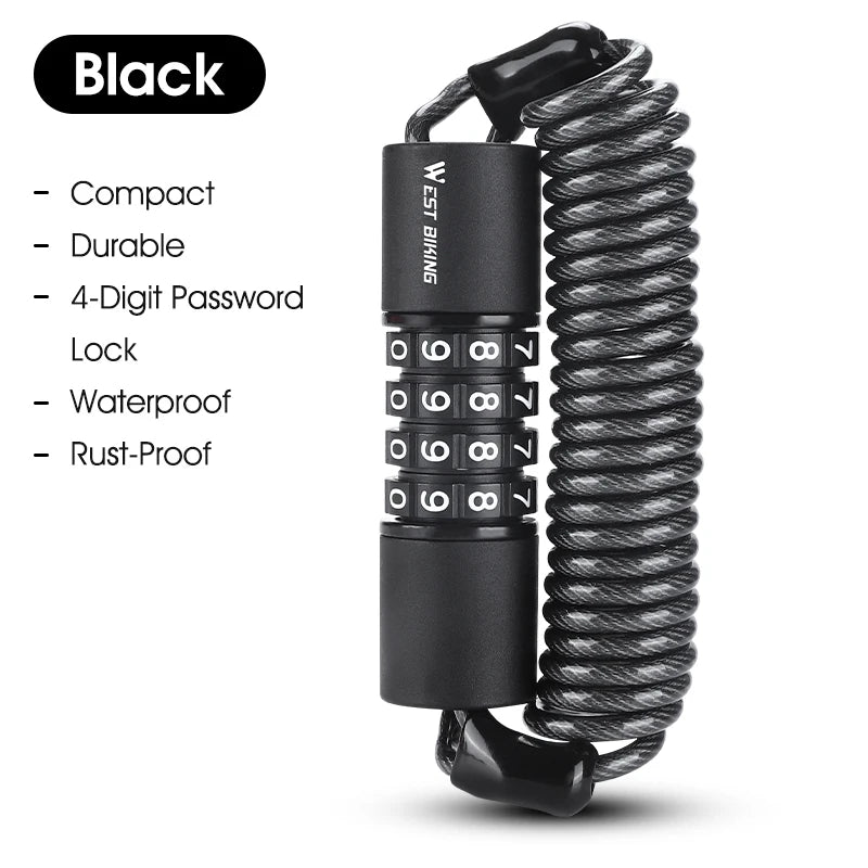 WEST BIKING Portable Folding Bike Lock – Durable Anti-Theft Steel Lock for Bicycles & Motorcycles