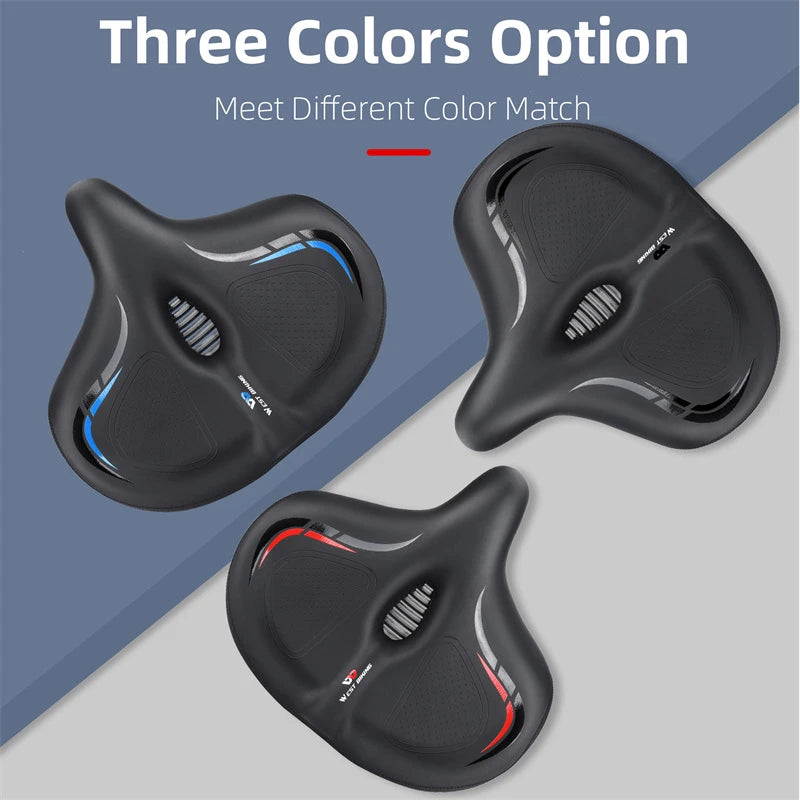 WEST BIKING Oversized Shock-Absorbing Bicycle Saddle – Soft, Breathable & Ergonomic Comfort for MTB & Road Cycling