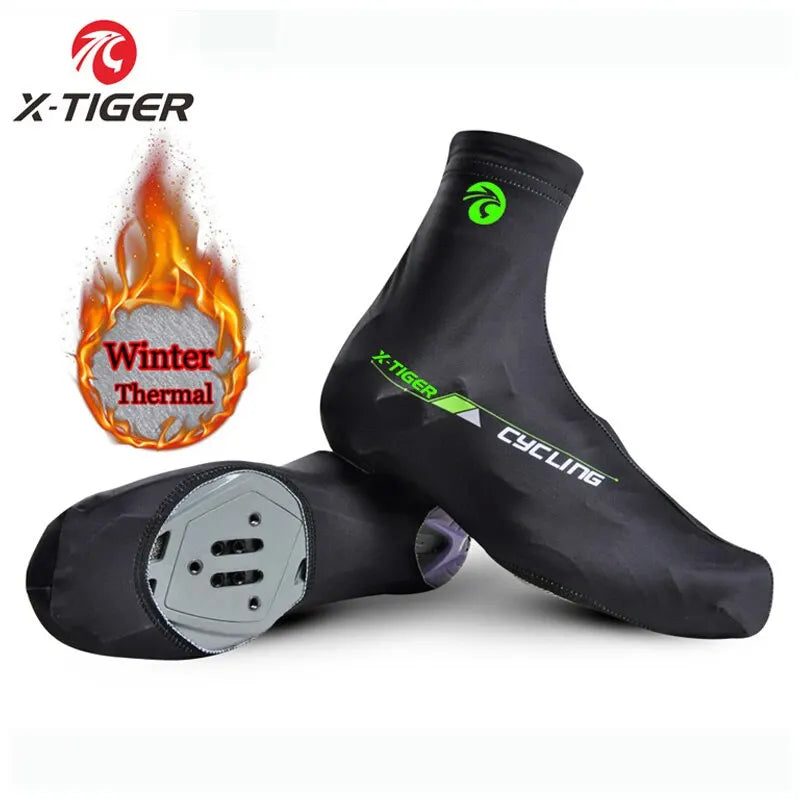 X-TIGER Winter Cycling Shoe Covers – Thermal Fleece, Windproof & Waterproof