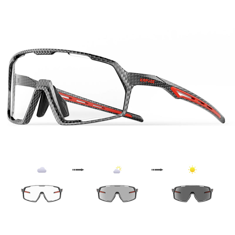 Kapvoe Photochromic Cycling Sunglasses – UV400 Protection, Lightweight Sports Goggles for MTB & Road Biking