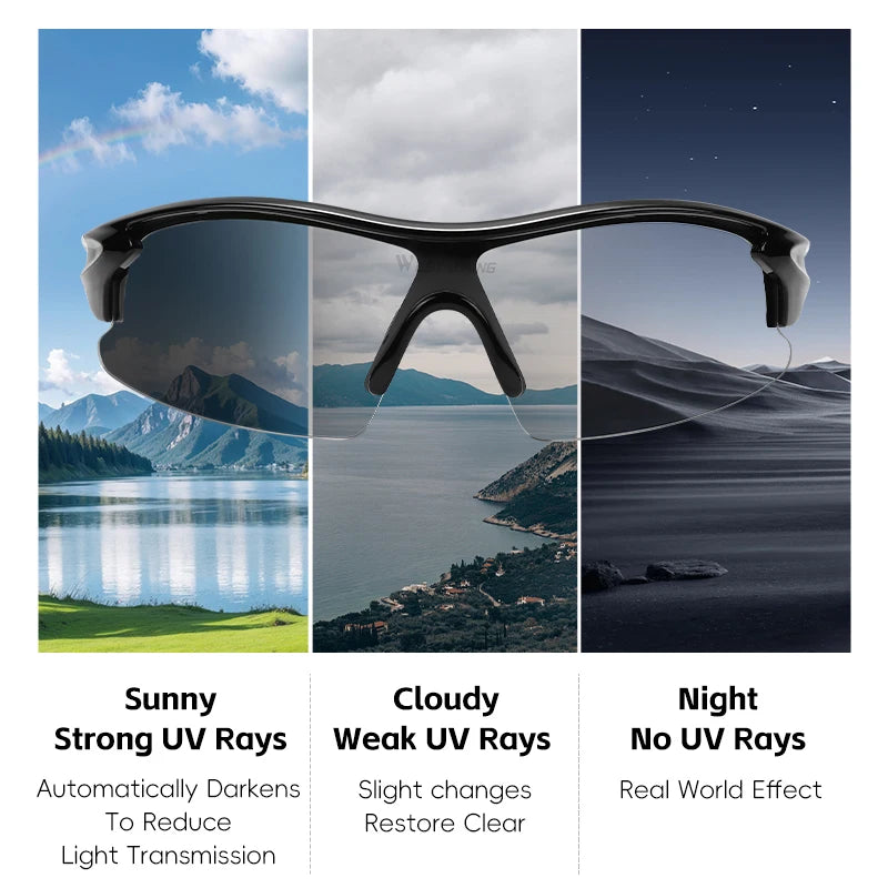 WEST BIKING Photochromic Cycling Sunglasses – UV400 Goggles for Boys & Teenagers