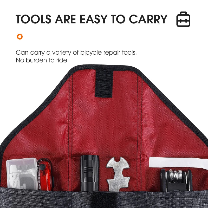 WEST BIKING Foldable Bike Saddle Bag – Compact Under-Seat Tool Roll Pouch for Cycling Essentials