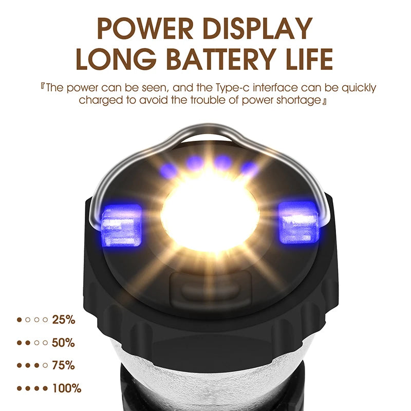 WEST BIKING Portable Magnetic Camping Light – USB Rechargeable LED Lantern