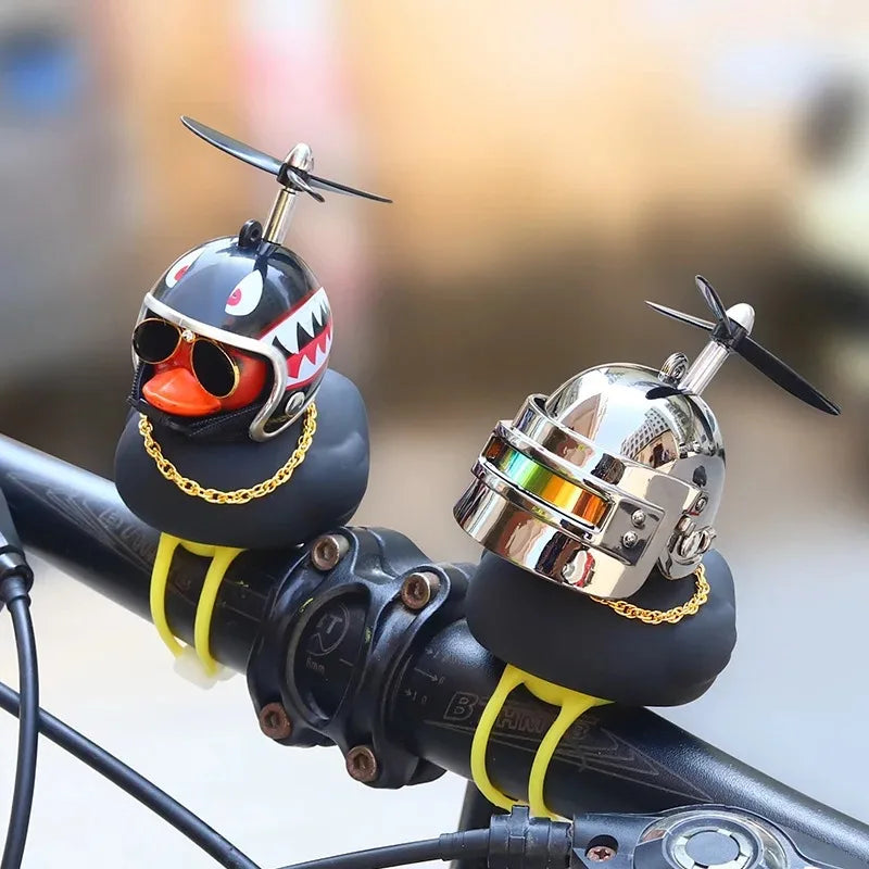 Little Black Duck Bicycle Bell – Fun Helmet Propeller Air Horn for Bikes, Scooters & Motorcycles