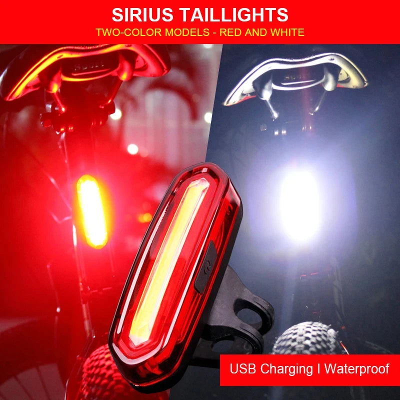 Waterproof LED Bike Tail Light – USB Rechargeable Cycling Rear Lamp for Mountain & Road Bikes