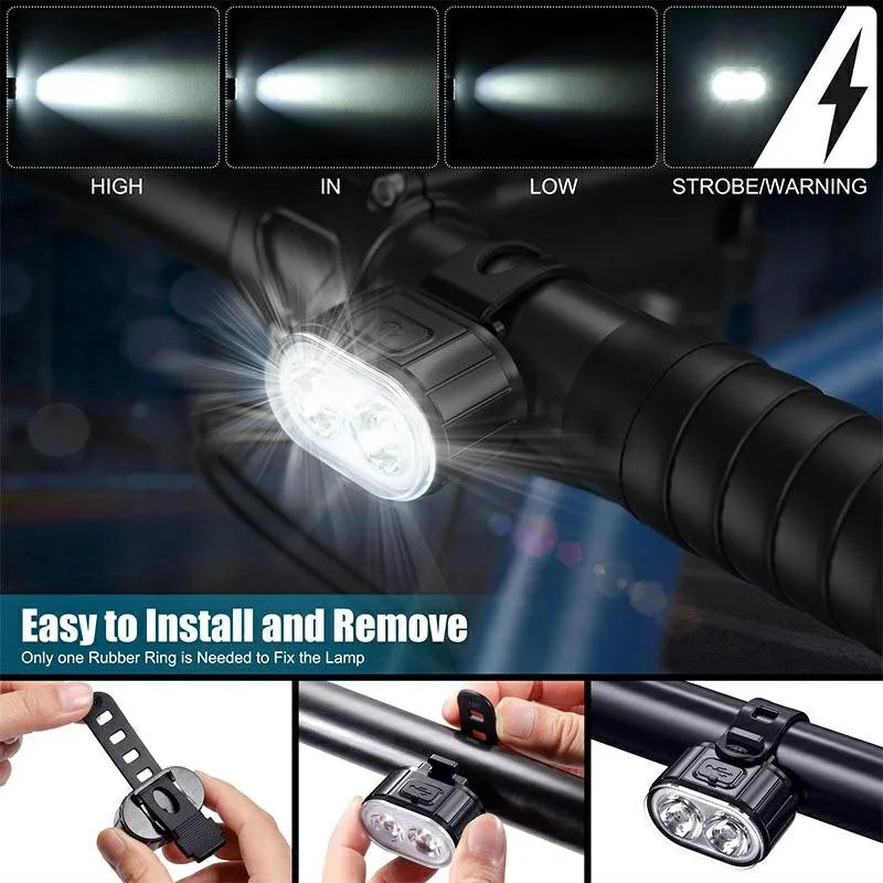 Bike Lights LED Bicycle Lamp – Rechargeable Front & Rear Set