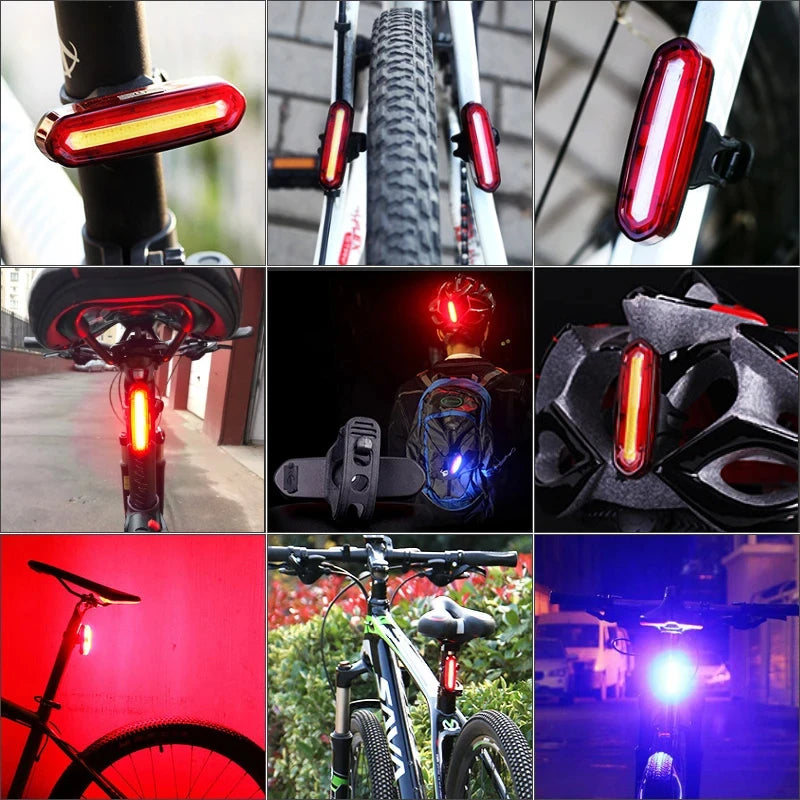 Waterproof LED Bike Tail Light – USB Rechargeable Cycling Rear Lamp for Mountain & Road Bikes