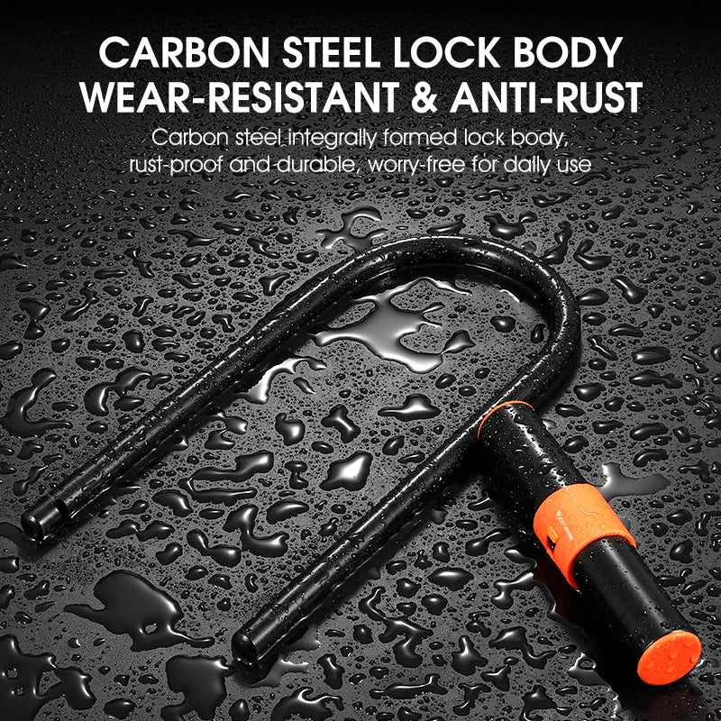 WEST BIKING Bicycle U-Lock – Durable Anti-Theft Security Lock for Bikes, Motorcycles, and Scooters