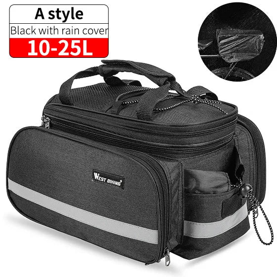 WEST BIKING Waterproof Bicycle Saddle Bags – Expandable 3-in-1 Rear Trunk Bags for Travel & Commuting