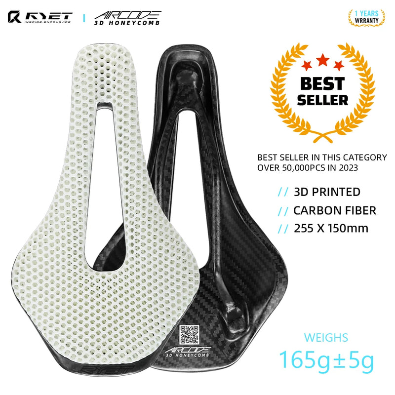RYET 3D Printed Carbon Bike Saddle – Ultralight & Ergonomic