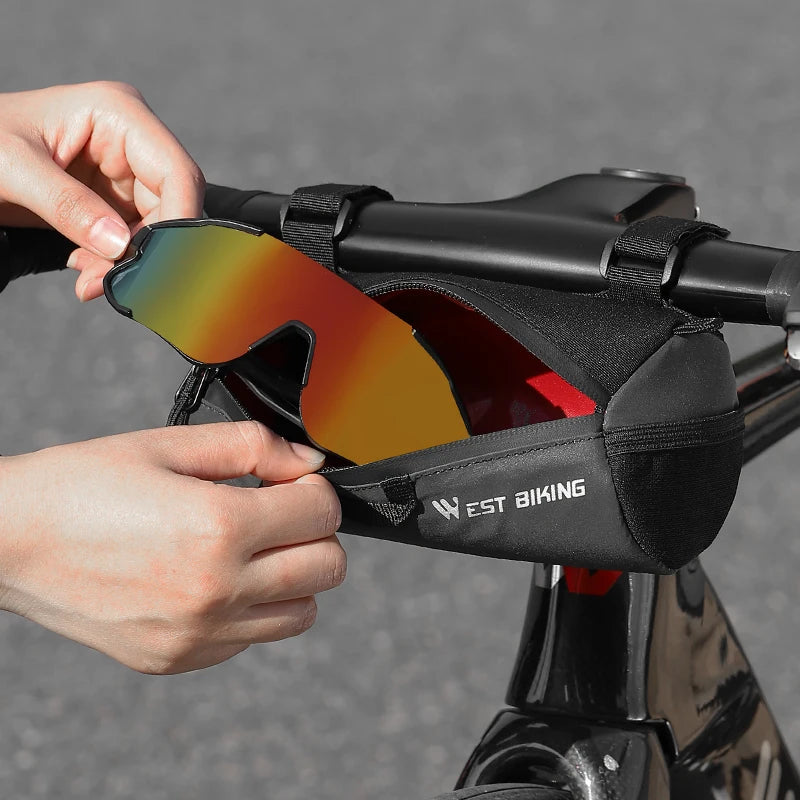 WEST BIKING 1L Handlebar Bag – Reflective, Portable & Versatile for MTB, Road Bikes & Scooters