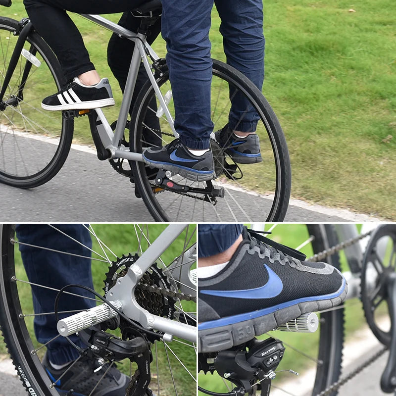 1 Pair Bike Pedals Axle Foot Rest Pegs – Anti-Slip Aluminum Alloy BMX, MTB, Road Bicycle Pedals